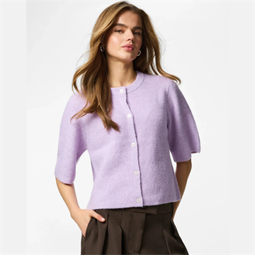 PIECES SILLY SS O-NECK KNIT CARDIGAN NOOS BC PASTEL LILAC/MELANGE - 17158220